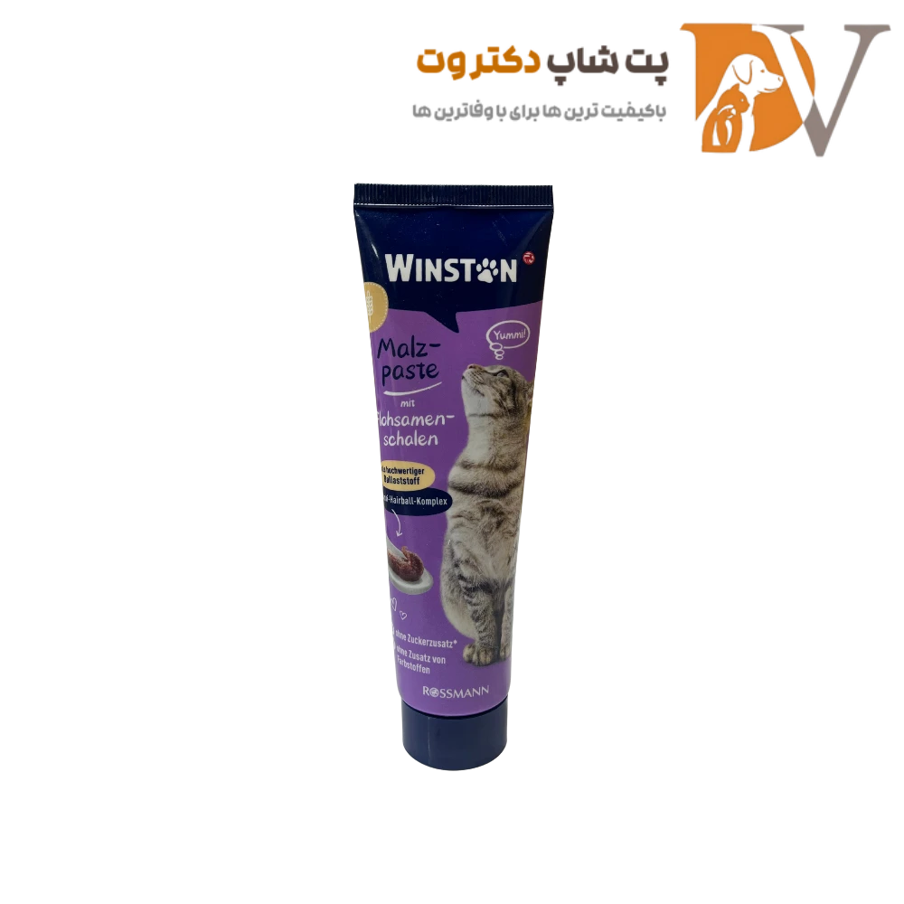 خمیر مالت گربه وینستون مدل آنتی هیربال وزن 100 گرم