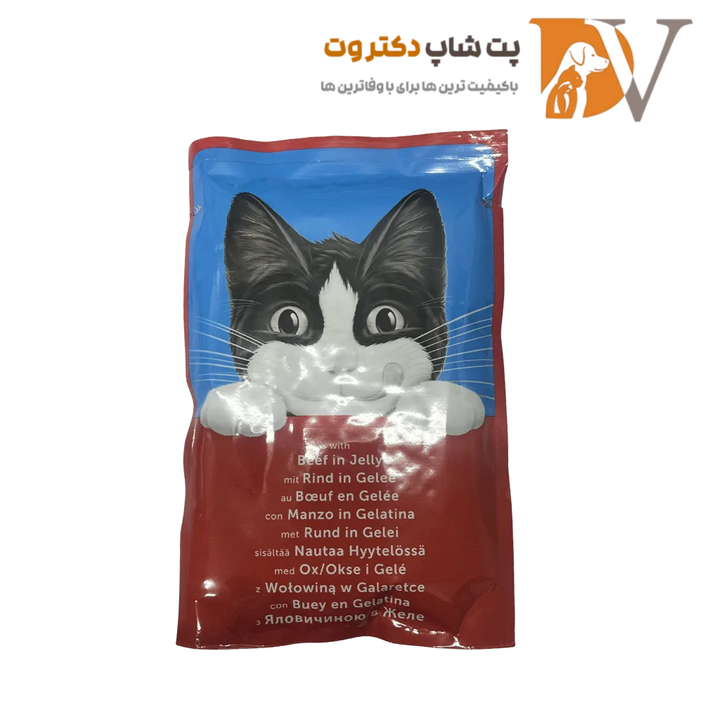 پوچ گربه فلیکس با طعم گوشت گاو در ژله Felix Cat Pouch Beef In Jelly وزن 85 گرم