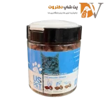 تشویقی گربه مغزدار طعم خرچنگ و سالمون و میگو یو اس پت 200 گرم