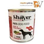 کنسرو پته سگ با طعم گوشت و سبزیجات برند شایر