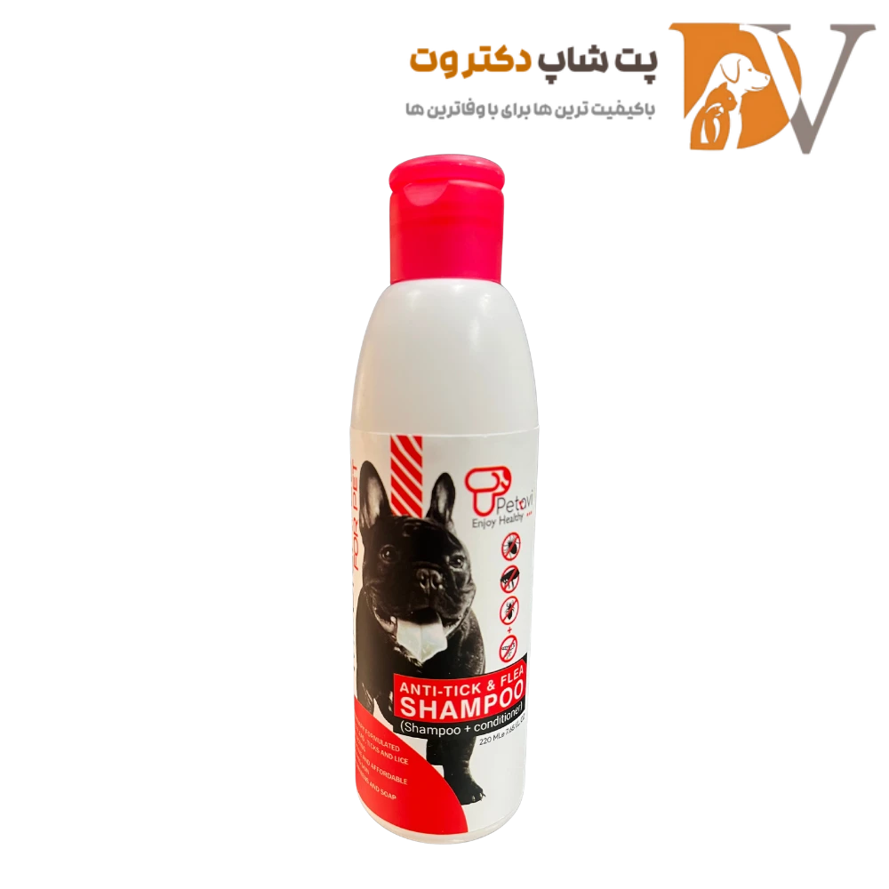 شامپو ضد کک و کنه سگ و گربه پتاوی حجم 220 میلی لیتر