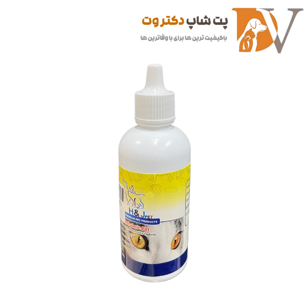 محلول تمیز کننده چشم سگ و گربه اچ اند جی پت مدل Antimicrobial حجم 60 میلی لیتر