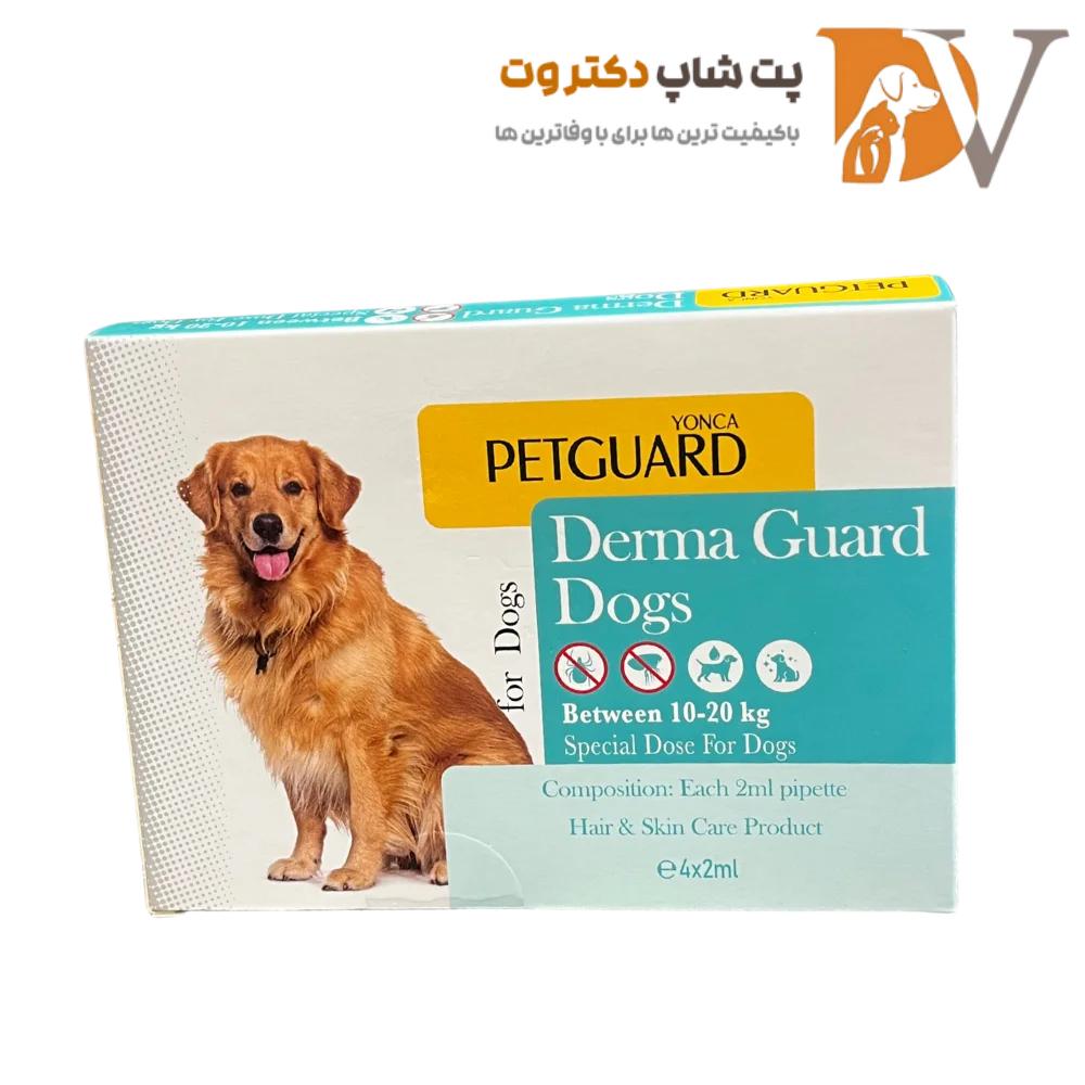 قطره ضد کک و کنه سگ نژاد متوسط پت گارد PetGuard Derma Guard Dogs Combo بسته 4 عددی