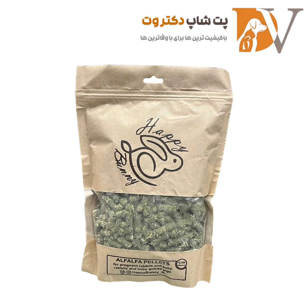 پلت یونجه گل محمدی هپی بانی وزن ۵۰۰ گرم