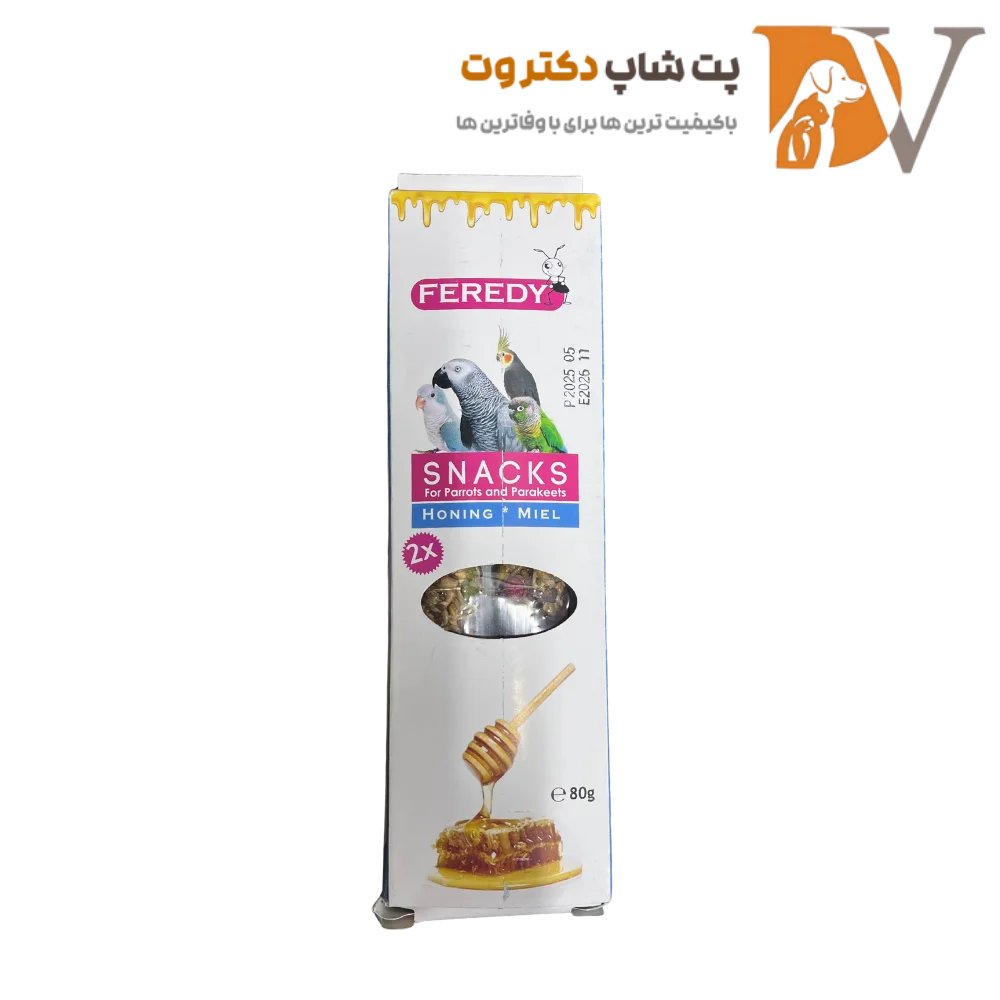 تشویقی اسنک عسلی پرندگان فلامینگو بسته دو عددی وزن 80 گرم